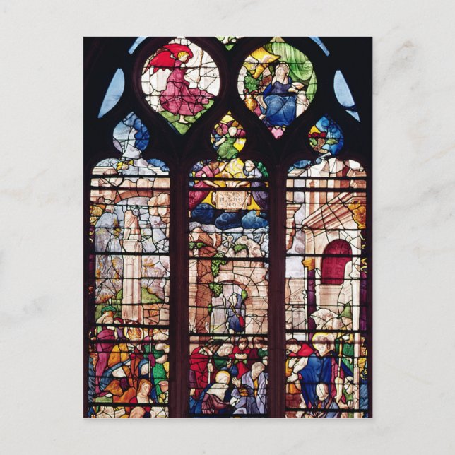 Postal Ventana que representa la Natividad (Anverso)