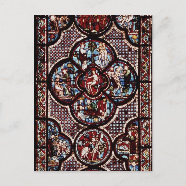 Postal Ventana que representa la parábola de lo bueno (Anverso)