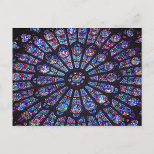 Postal Ventana Rosa de Notre Dame