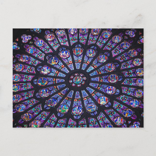 Postal Ventana Rosa de Notre Dame (Anverso)