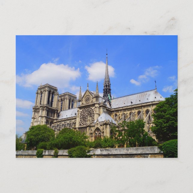 Postal Ventana Rosa Del Transepo Sur De Notre Dame De Par (Anverso)