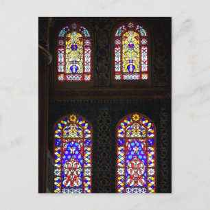 Postal Ventanas de vidrio templado de la Mezquita Azul