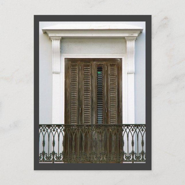 Postal Ventanas del Viejo San Juan, Puerto Rico (Anverso)