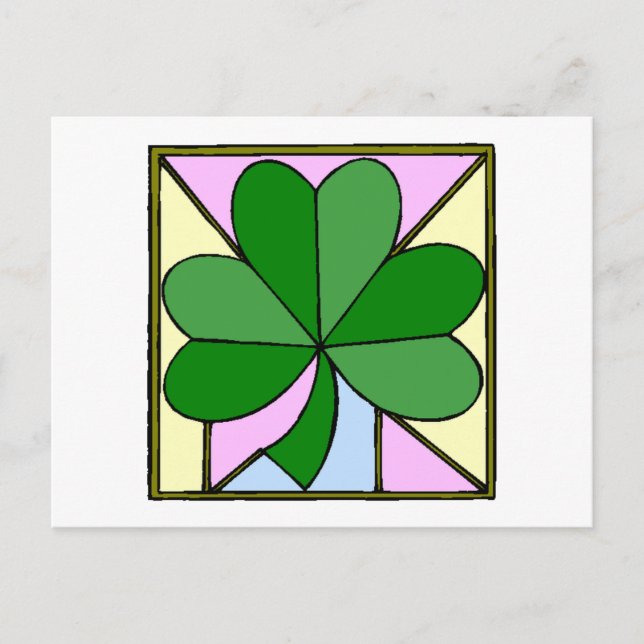 Postal Ventanilla de vidrio templado de Shamrock (Anverso)
