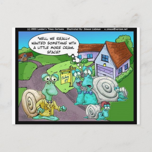 Postal Ventas de bienes raíces de caracol regalos diverti (Anverso)