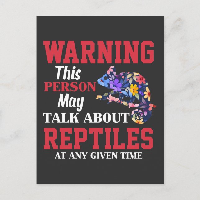 Postal Ventilador de animales Chameleon Reptile Lover (Anverso)