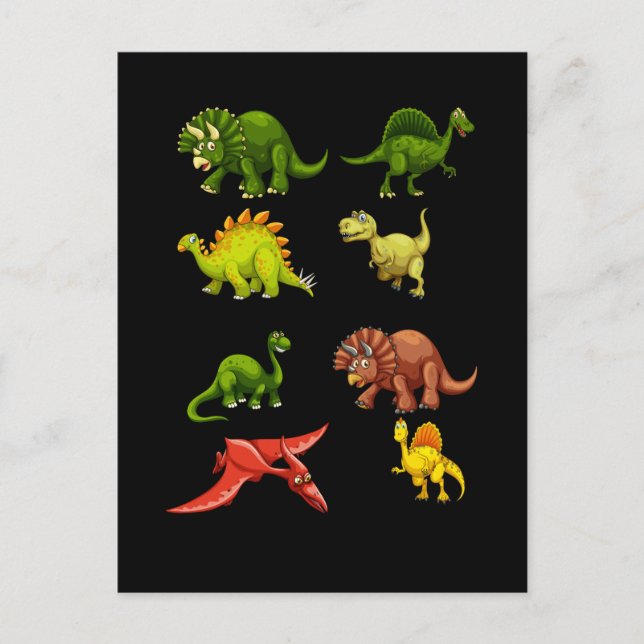 Postal Ventilador de dinosaurios Trex Spinosaurus Boys Re (Anverso)