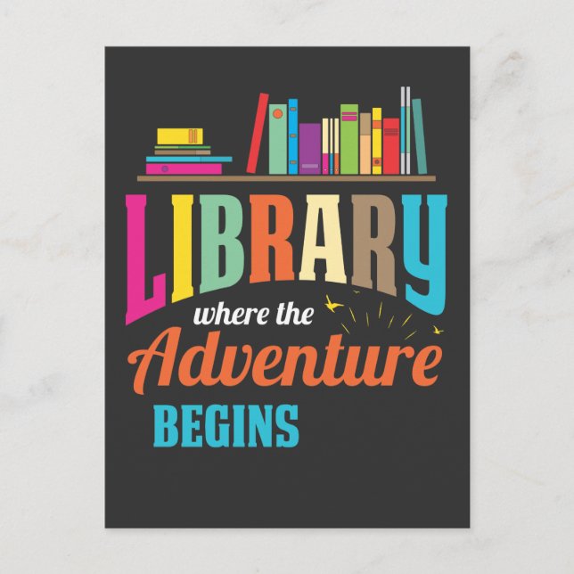 Postal Ventilador de la biblioteca - amante de los libros (Anverso)