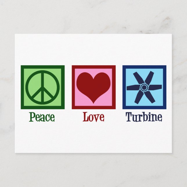 Postal Ventilador de Turbine Love Peace (Anverso)