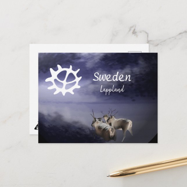 Postal Ventilador Renar på fjäll (Anverso/Reverso In Situ)