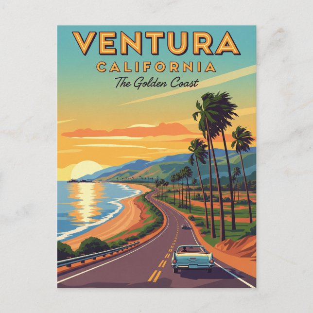 Postal Ventura Golden Coast California (Anverso)