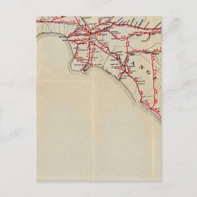 Postal Ventura, Los Ángeles, San Bernardino, Naranja (Anverso)