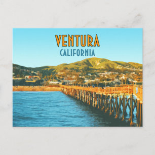 Postal Ventura Pier Beach California Vintage