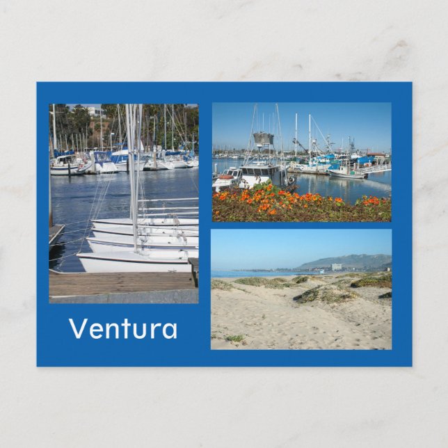 Postal Ventura Shore Three Photo Postcard (Anverso)