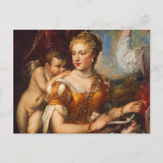 Postal Venus Blindfolding Cupido (Anverso)
