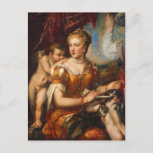 Postal Venus Blindfolding Cupido