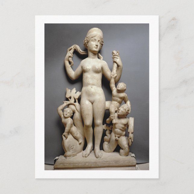 Postal Venus con putti, un tritón y un delfín, romanos, 4 (Anverso)