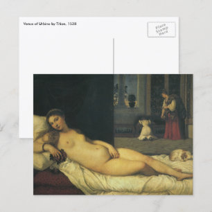 Postal Venus de Urbino de Tiziano, Arte del Renacimiento