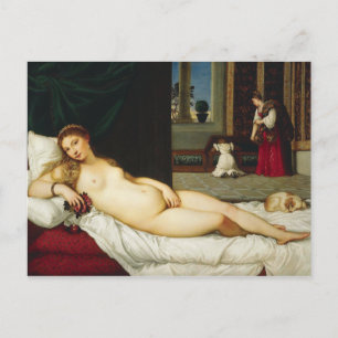 Postal Venus de Urbino por Tiziano