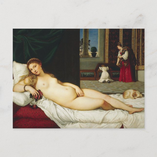 Postal Venus de Urbino por Tiziano (Anverso)