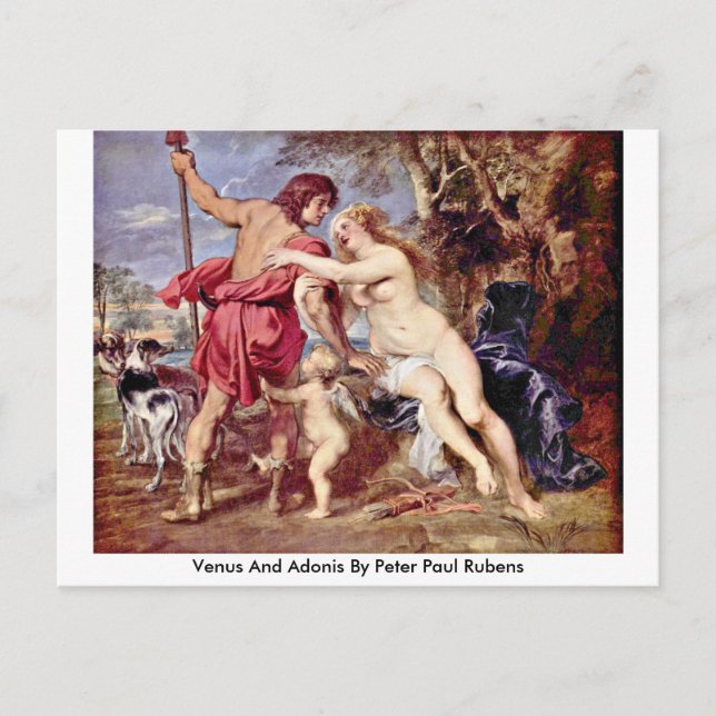 Postal Venus Y Adonis De Peter Paul Rubens (Anverso)
