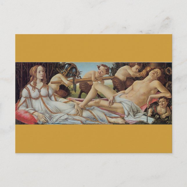 Postal Venus y Mars por Sandro Botticelli (Anverso)
