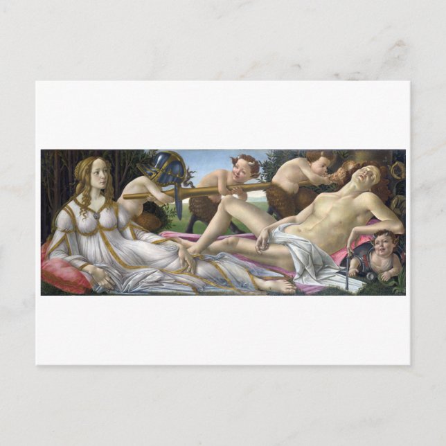 Postal Venus y Mars por Sandro Botticelli (Anverso)