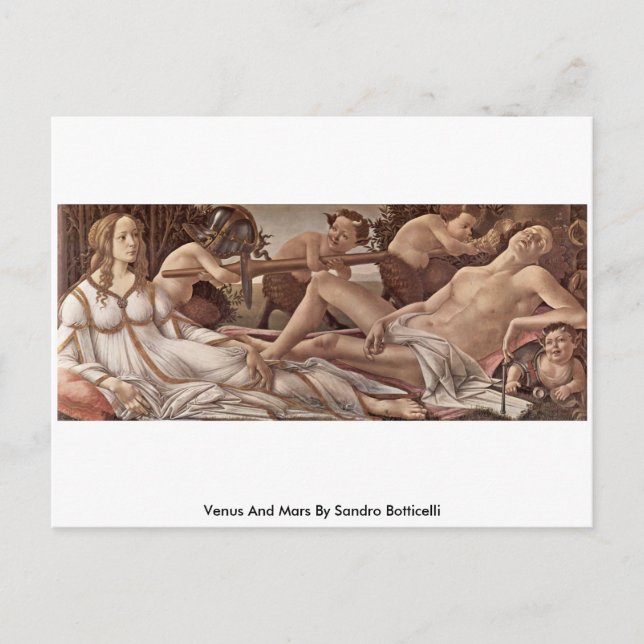 Postal Venus Y Mars Por Sandro Botticelli (Anverso)