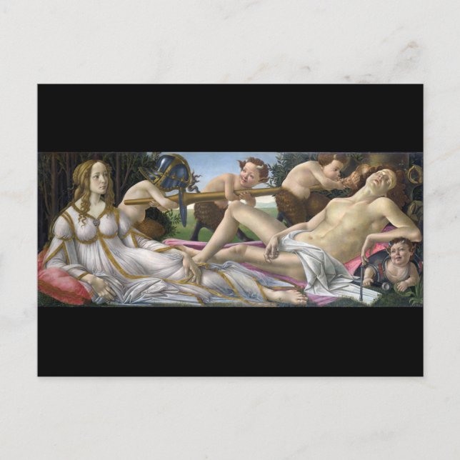 Postal Venus y Mars, Sandro Botticelli (Anverso)