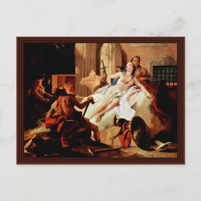 Postal Venus Y Vulcan De Tiepolo Giovanni Battista (Anverso)