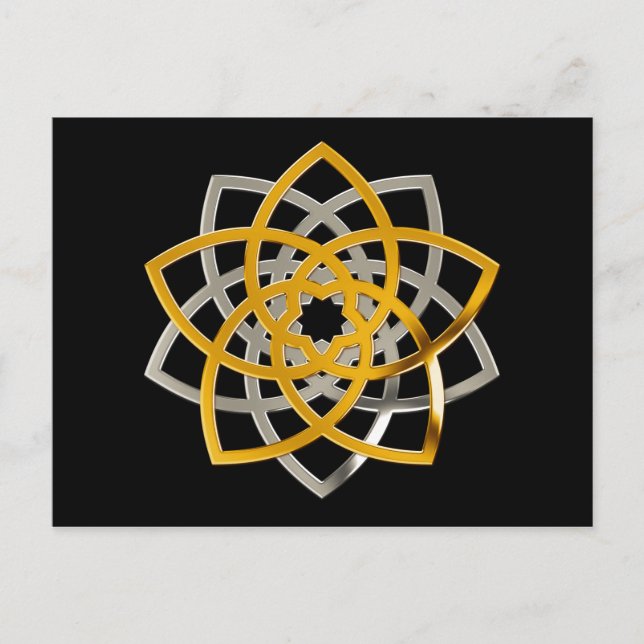 Postal Venusblume Duo Gold Silver | negro (Anverso)