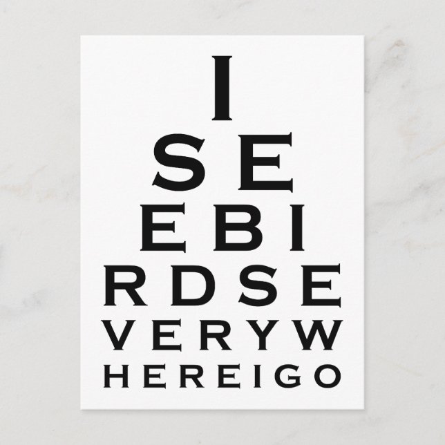 Postal Veo Aves Eyechart (Anverso)