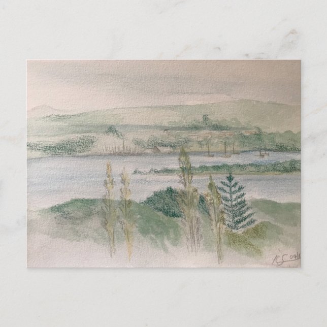 Postal Ver a través del río (Anverso)