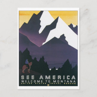 Postal Ver América Bienvenido a Montana