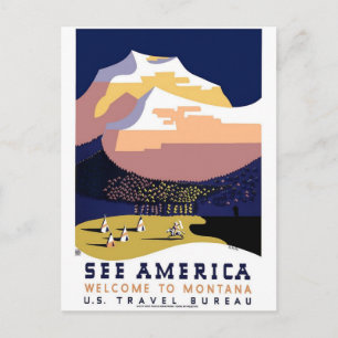 Postal Ver América - Bienvenido a Montana