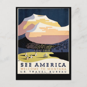 Postal Ver América ~ Bienvenidos a Montana