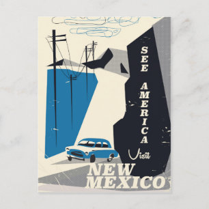 Postal Ver América - cartel de viaje vintage de Nuevo Méx