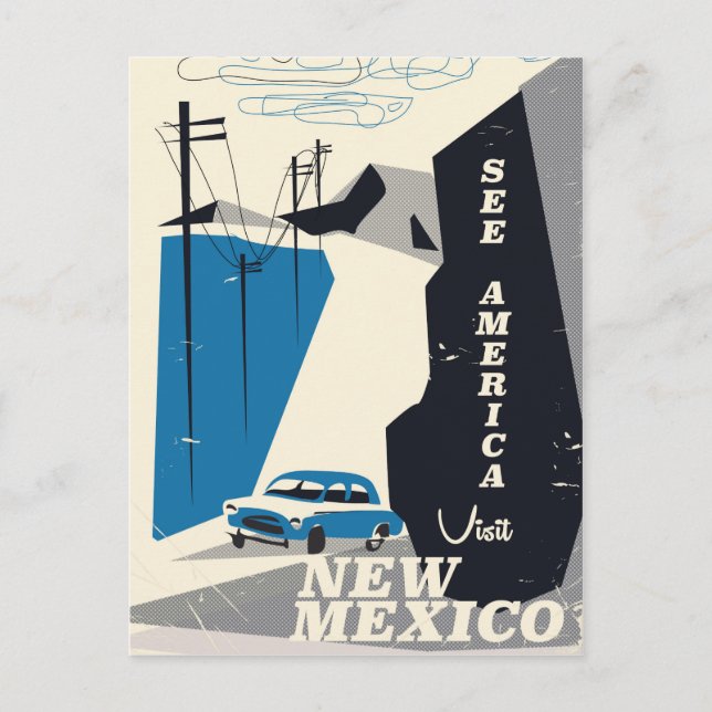 Postal Ver América - Nuevo México poster de viajes de épo (Anverso)