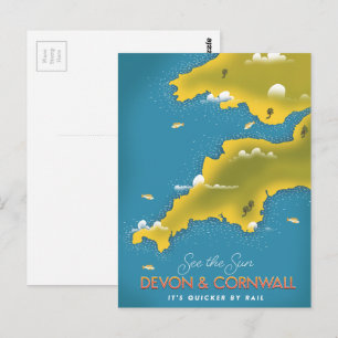 Postal Ver el afiche de viaje de Sun - Devon & Cornwall.
