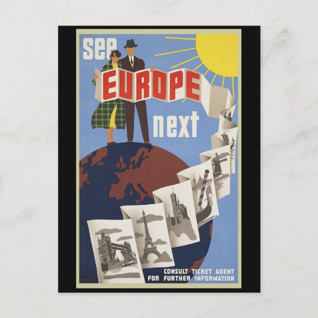 Postal Ver Europa siguiente (Anverso)