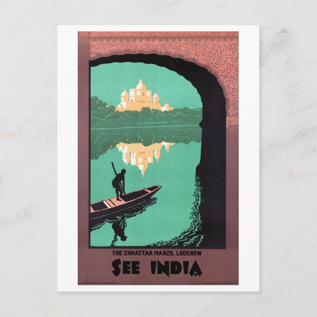 Postal Ver India Chattar Manzil Palace Asia Vintage (Anverso)