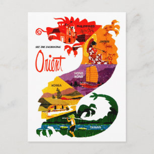 Postal Ver Orinet. Países del Lejano Oriente dentro del d