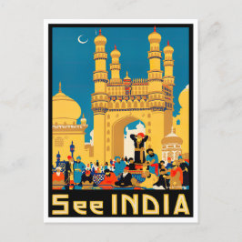 Postal Ver viaje vintage de India