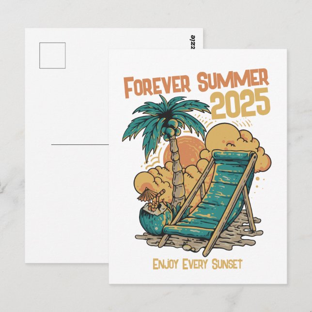 Postal Verano 2025 - Disfrute de cada atardecer (Anverso / Reverso)
