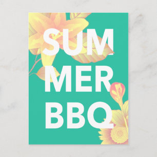 Postal VERANO BBQ floral brillante
