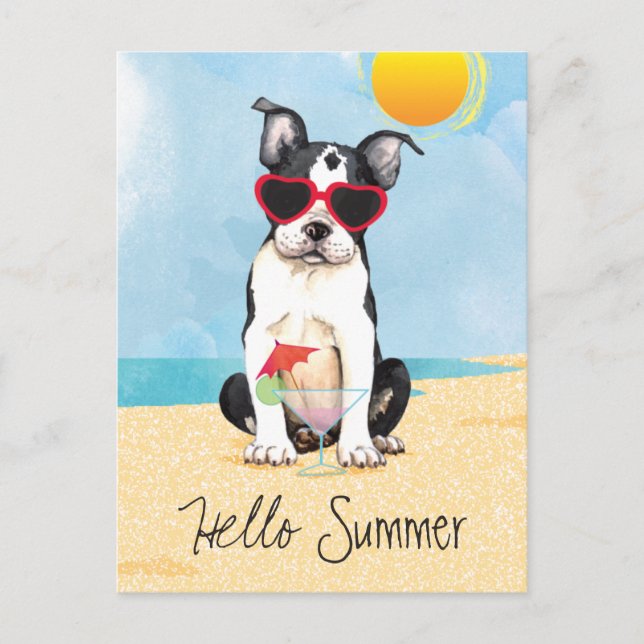 Postal Verano Boston Terrier (Anverso)