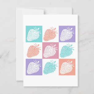 Postal Verano colorido de fresas