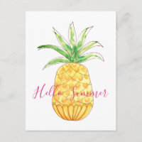 Verano de acuarela de piña tropical