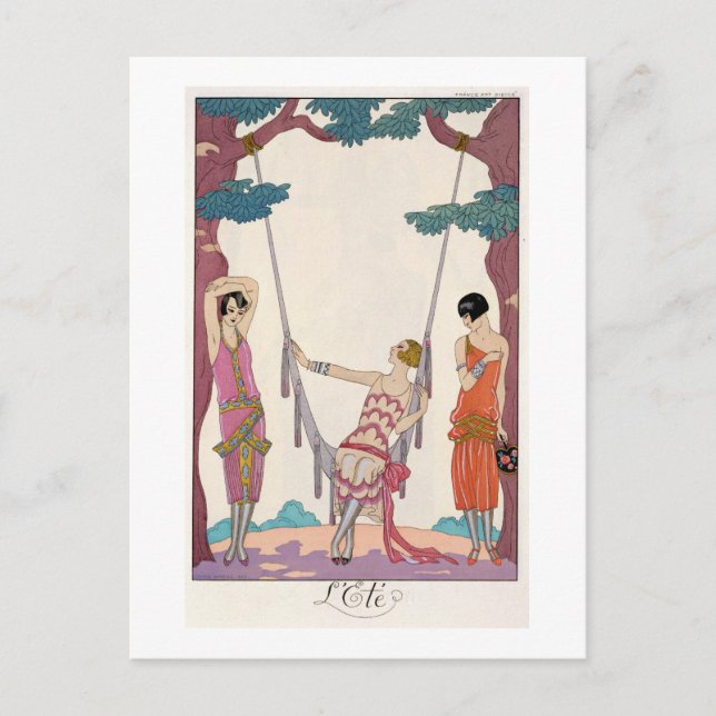 Postal Verano, de 'Gazette du Bon Ton', 1925 (Anverso)