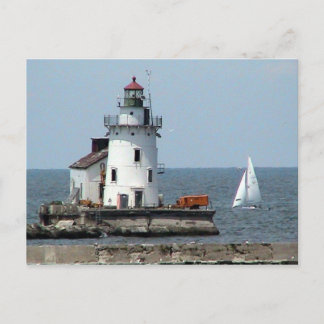 Postal Verano del faro del lago Erie